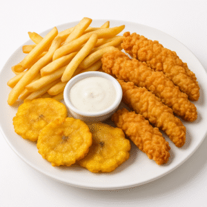 Chicken Tenders, Fries or Tostones